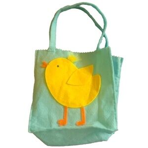 Baby Chick Blue Felt Easter Bag Basket